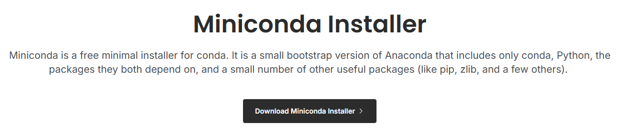 Miniconda 下載介面 1