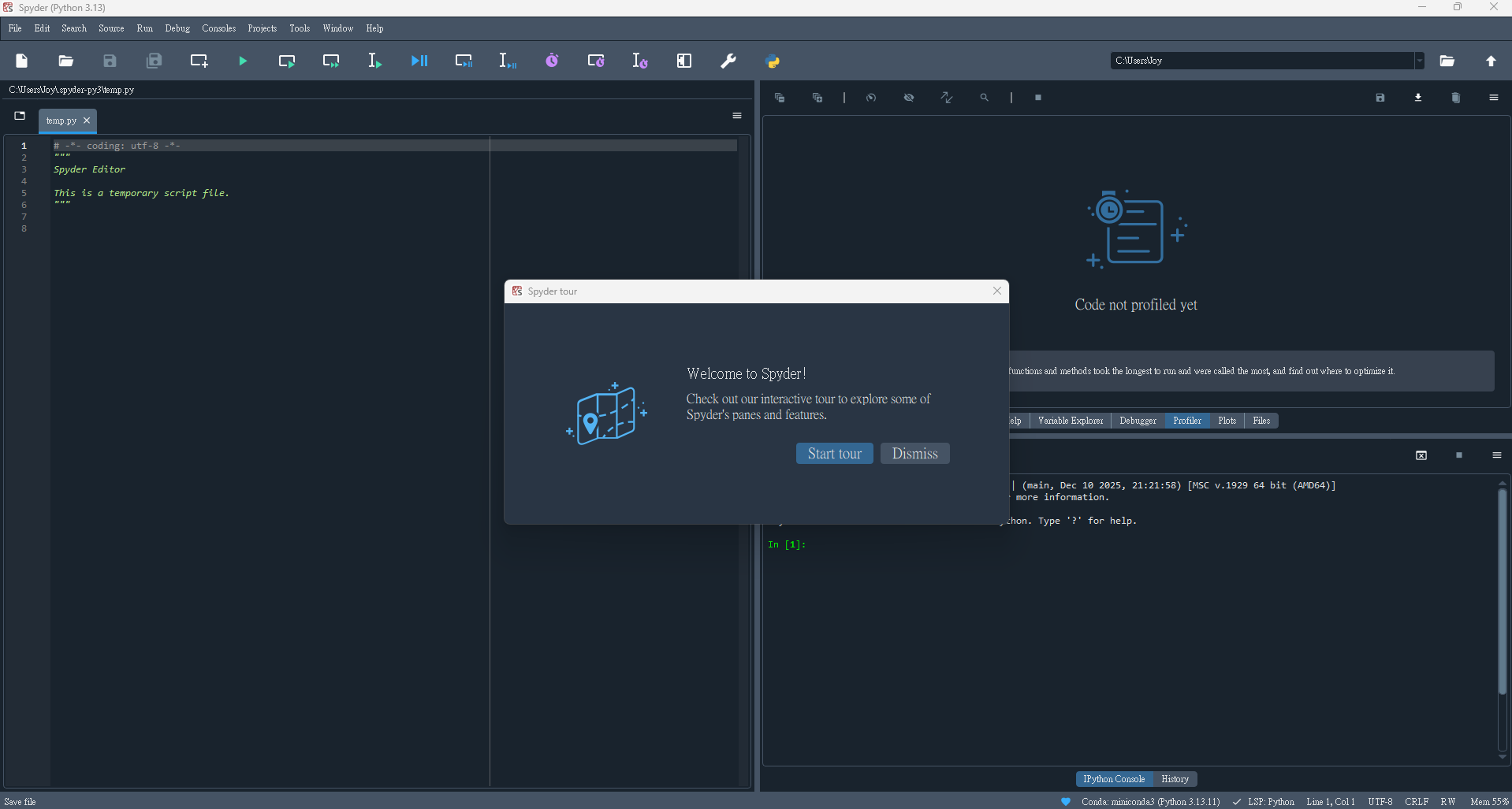 Spyder 編輯器介面展示